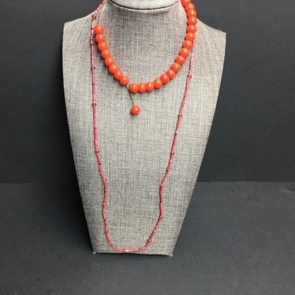 Necklace Bead Lot As Is Red Pink Diy Craft Repurpose Upcycle